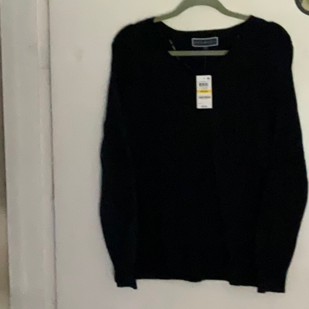 KAREN SCOTT Seam Front MEDIUM V Neck Sweater
